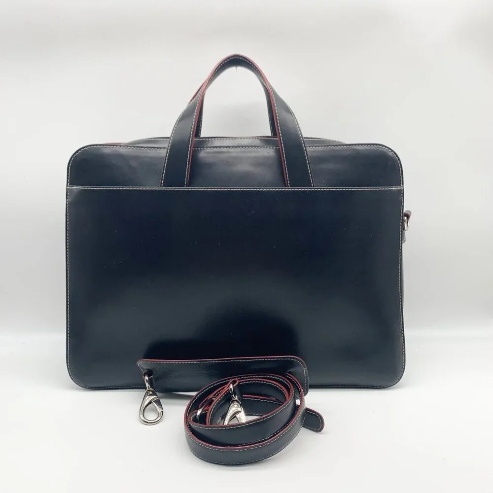 Lodis Black Leather Convertible Briefcase